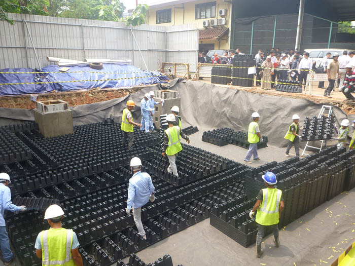 地下の貯留槽で洪水対策　東ジャカルタで試験実施　ＪＩＣＡと公共事業省
