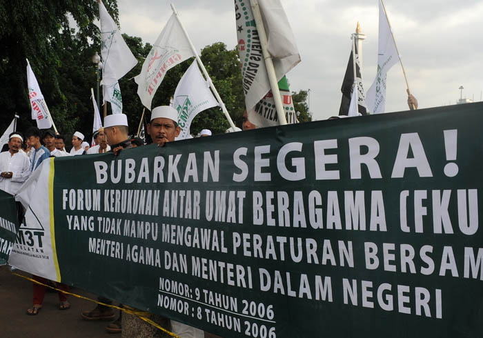 教会建設に抗議　強硬派イスラム団体　西ジャカルタ