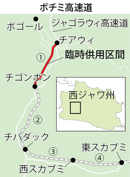 高速道１５キロ供用　レバラン帰省　ボゴール〜スカブミ間